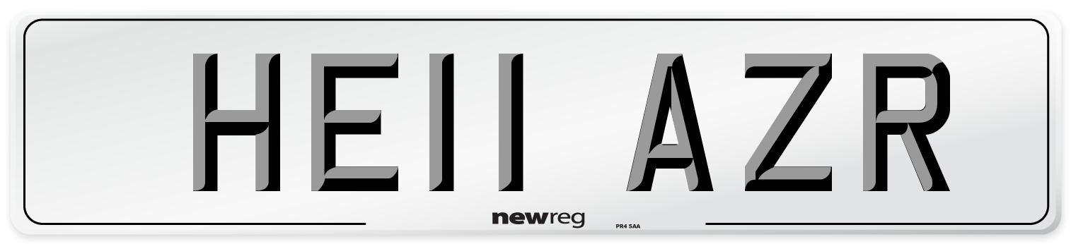 HE11 AZR Number Plate from New Reg